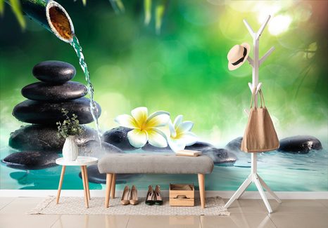 TAPETE HARMONIE IM ZEN-GARTEN - TAPETEN MIT FENG SHUI-MOTIVEN - TAPETEN