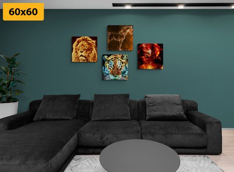 SET OBRAZŮ TAJEMNÁ ABSTRAKCE ZVÍŘAT - SESTAVY OBRAZŮ - OBRAZY