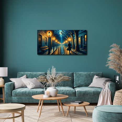 WANDBILD ABENDLICHER STADTSPAZIERGANG - BILDER VON STÄDTEN - BILDER