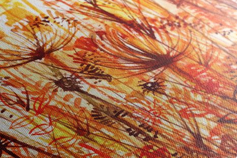 OBRAZ PAMPELIŠKA V ORANŽOVÝCH ODSTÍNECH - ABSTRAKTNÍ OBRAZY - OBRAZY