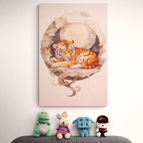 STAMPA SU TELA – TIGRE SOGNANTE - ANIMALI DA SOGNO - STAMPE E QUADRI