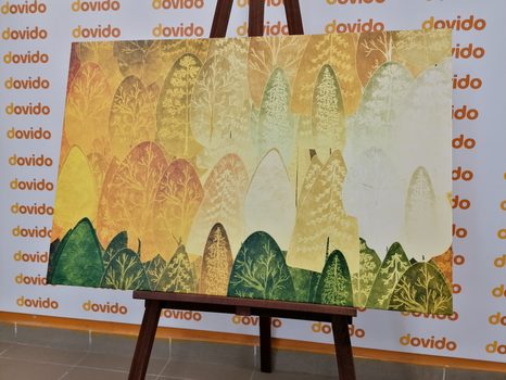 STAMPA SU TELA – ALBERI ASIMMETRICI VERDI - QUADRI DI NATURA E PAESAGGIO - STAMPE E QUADRI