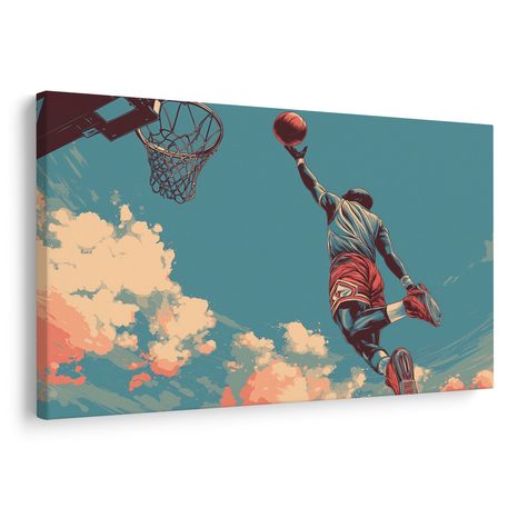 WANDBILD BASKETBALLSPRUNG ZUM HIMMEL - POP-ART-BILDER - BILDER