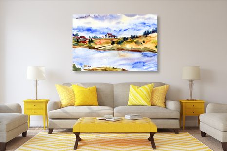 OBRAZ VESNIČKA U ŘEKY - OBRAZY PŘÍRODY A KRAJINY - OBRAZY