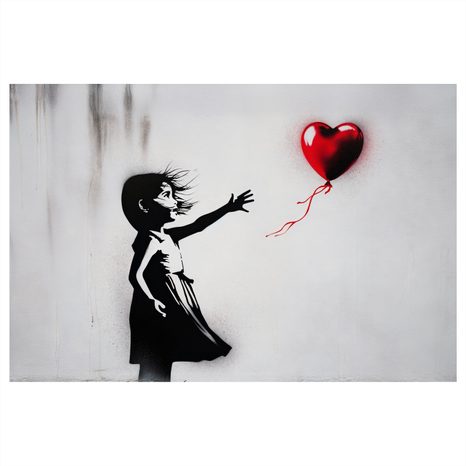 OBRAZ DÍVKA A LÉTAJÍCÍ SRDCE - OBRAZY ŽENY - OBRAZY