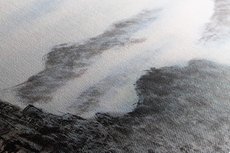 STAMPA SU TELA – PAESAGGIO CINESE NELLA NEBBIA - QUADRI DI NATURA E PAESAGGIO - STAMPE E QUADRI