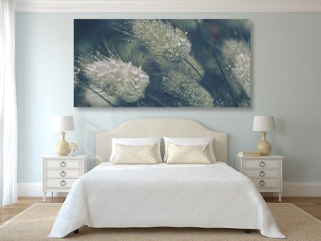 КАРТИНА НА ПЛАТНО – КАПКИ РОСА НА ТРЕВА - КАРТИНИ НА ПРИРОДАТА И ПЕЙЗАЖИ - КАРТИНИ