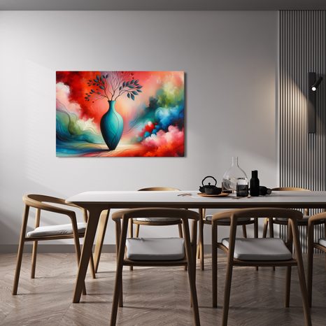 OBRAZ MODRÁ VÁZA V OBLACÍCH - OBRAZY KVĚTŮ - OBRAZY