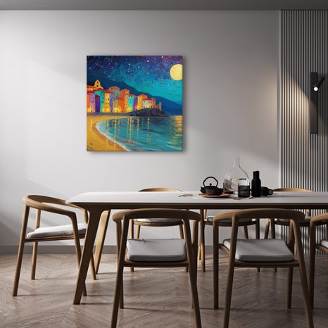 OBRAZ BAREVNÉ DOMY U POBŘEŽÍ - BAREVNÉ DOMY - OBRAZY