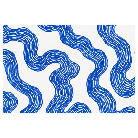 TABLEAU SUR TOILE – COURBES FLUIDES BLEUES ABSTRAITES - IMAGES FORMES ABSTRAITES - TABLEAUX
