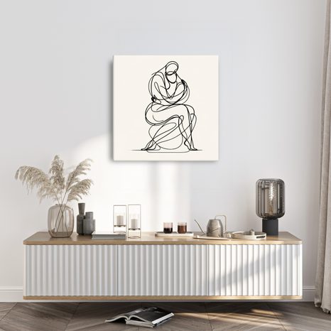 OBRAZ ZAMYŠLENÁ SILUETA V KŘIVKÁCH - OBRAZY ŽENY - OBRAZY