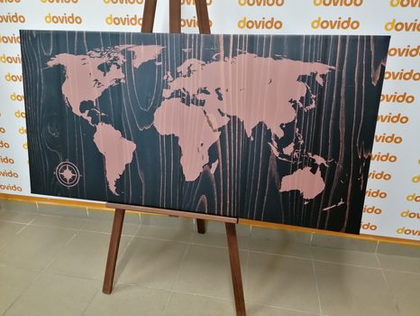 QUADRO IN SUGHERO – MAPPA CON BUSSOLA SU LEGNO - QUADRI SU SUGHERO - STAMPE E QUADRI