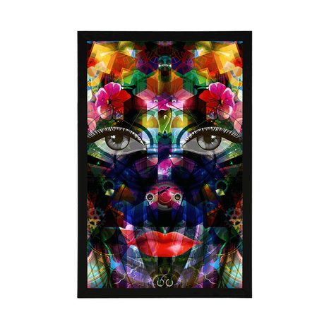 PLAGÁT ABSTRAKTNÁ ŽENSKÁ TVÁR - POP ART - PLAGÁTY