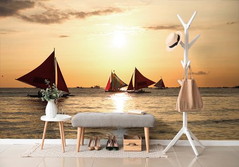 SAMOLEPÍCÍ FOTOTAPETA ZÁPAD SLUNCE NA MOŘI - SAMOLEPÍCÍ TAPETY - TAPETY