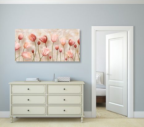 WANDBILD ALTROSA TULPEN - BILDER BLUMEN - BILDER