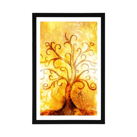 PLAKÁT S PASPARTOU STROM ŽIVOTA - FENG SHUI - PLAKÁTY