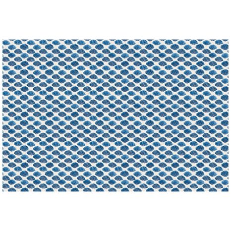 TAPETA MODRÉ MUŠLE NA BÍLÉM POZADÍ - VZOROVANÉ TAPETY - TAPETY