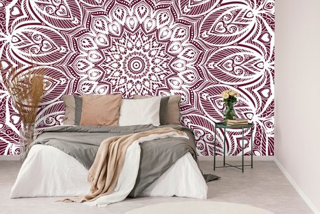 TAPETA MANDALA HARMONIE NA RŮŽOVÉM POZADÍ - TAPETY FENG SHUI - TAPETY