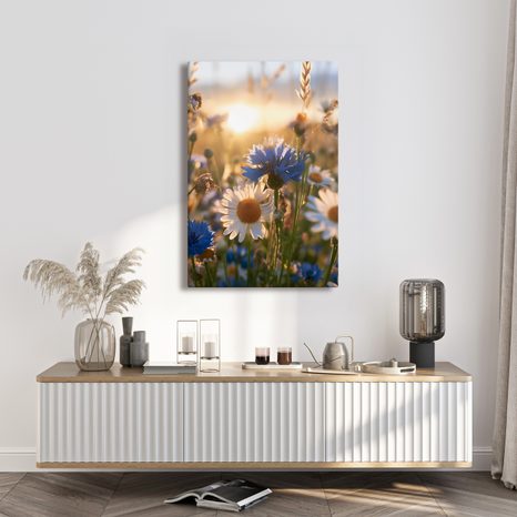 CANVASTAVLA PRÄSTKRAGAR OCH BLÅKLINT I SOLEN - BLOMTAVLOR - TAVLOR