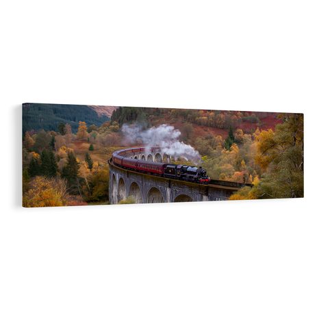 QUADRO SU TELA – VIAGGIO IN TRENO NELLA VALLE - QUADRI DI NATURA E PAESAGGIO - STAMPE E QUADRI