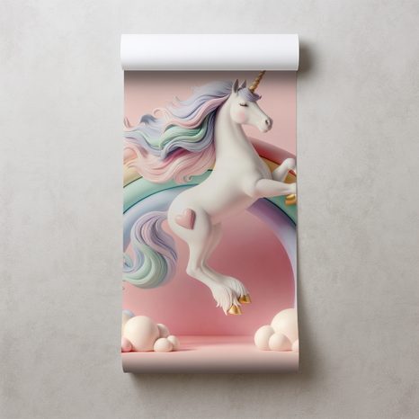 FOTOTAPETA PASTELOVÝ JEDNOROŽEC V DÚHE - DETSKÉ TAPETY - TAPETY