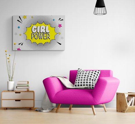 WANDBILD MIT POP-ART-AUFSCHRIFT - GIRL POWER - POP-ART-BILDER - BILDER