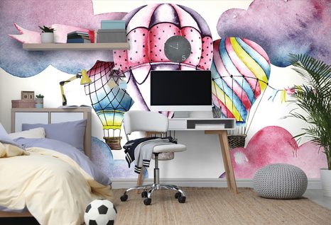 WALLPAPER WATERCOLOR BALLOONS - CHILDRENS WALLPAPERS - WALLPAPERS