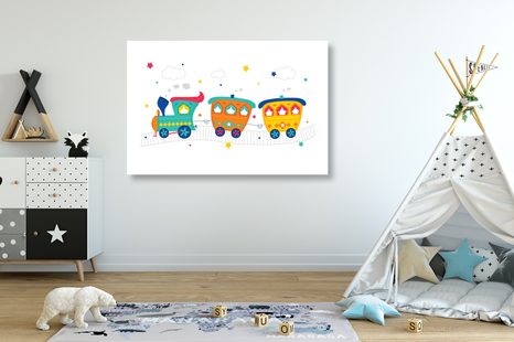 OBRAZ PASTELOVÝ VLÁČEK - DĚTSKÉ OBRAZY - OBRAZY