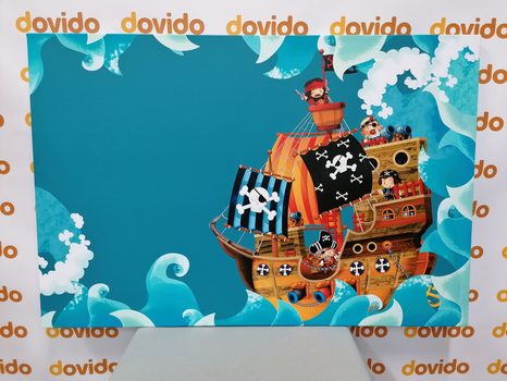 WANDBILD PIRATENSCHIFF AUF DEM MEER - BILDER FÜR KINDER - BILDER