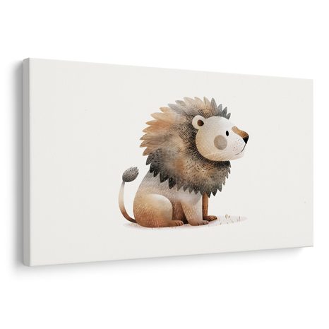 QUADRO SU TELA – LEONE CARINO NELLA NATURA - QUADRI PER BAMBINI ANIMALI - STAMPE E QUADRI
