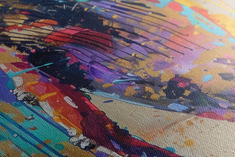 QUADRO SU TELA – BALENA CON IMITAZIONE DI PITTURA - QUADRI DI BALENE - STAMPE E QUADRI