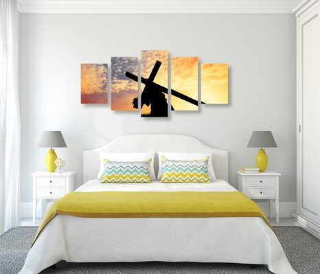 5-DÍLNÝ OBRAZ KŘÍŽ NA RAMENOU - OBRAZY ANDĚLŮ - OBRAZY