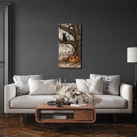 WANDBILD LEBENSBAUM IN GEHEIMNISVOLLER NACHT - HALLOWEEN- UND HORROR-BILDER - BILDER