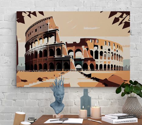 QUADRO SU TELA – COLOSSEO A ROMA - QUADRI DI PARIGI - STAMPE E QUADRI