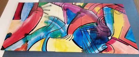 5-RÉSZES KÉP ABSZTRAKT MŰVÉSZET - ABSZTRAKT KÉPEK - KÉPEK