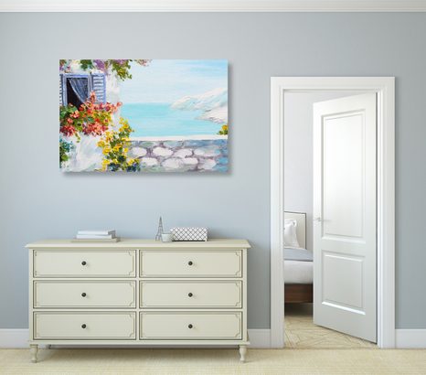 OBRAZ DOMEK U MOŘE - OBRAZY PŘÍRODY A KRAJINY - OBRAZY