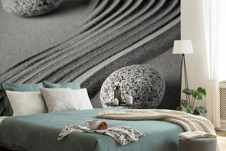 SAMOLEPÍCÍ TAPETA JIN A JANG ČERNOBÍLÉ KAMÍNKY - SAMOLEPÍCÍ TAPETY - TAPETY