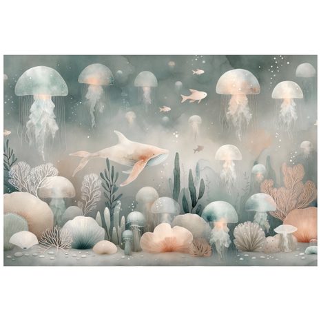 SAMOLEPÍCÍ TAPETA PODMOŘSKÝ SVĚT S MEDÚZAMI - ΠΑΙΔΙΚΉ ΤΑΠΕΤΣΑΡΊΑ - ΤΑΠΕΤΣΑΡΊΕΣ