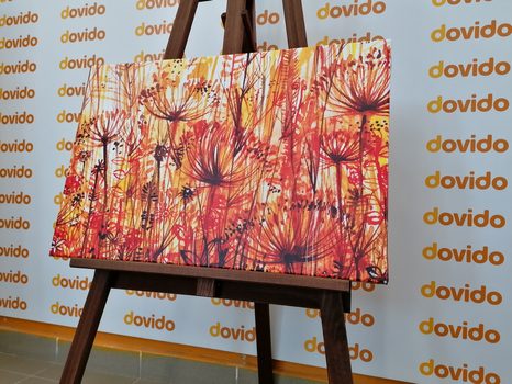 OBRAZ PAMPELIŠKA V ORANŽOVÝCH ODSTÍNECH - ABSTRAKTNÍ OBRAZY - OBRAZY