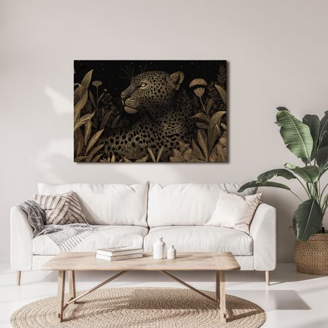 OBRAZ LEOPARD V NOČNÍ DŽUNGLI - OBRAZY LVI A TYGŘI - OBRAZY