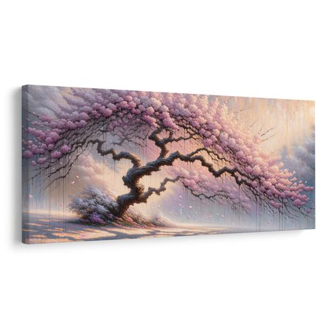 WANDBILD ROSA LEBENSBAUM IN BLÜTE - BILDER BÄUME DES LEBENS - BILDER