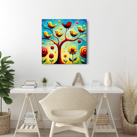 WANDBILD BLUMEN UND LEBENSBAUM - BILDER BÄUME DES LEBENS - BILDER