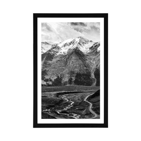 POSTER – MAGNIFICO PANORAMA MONTANO IN BIANCO E NERO - NERO E BIANCO - POSTER