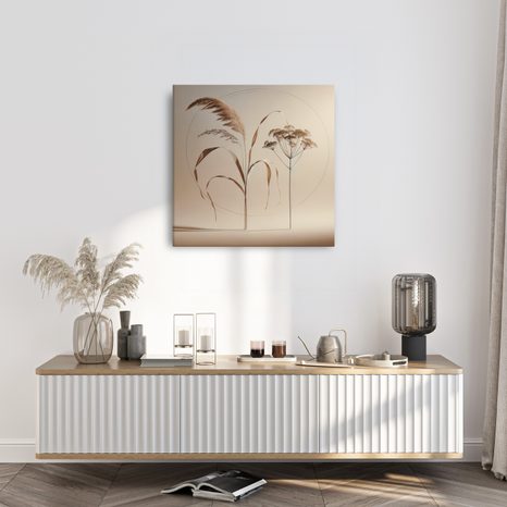 WANDBILD MINIMALISTISCHE GRÄSER - BILDER VON GRASHALMEN - BILDER