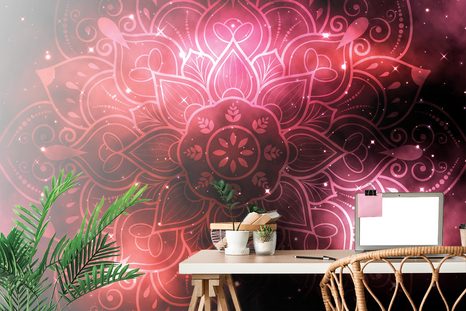 SELBSTKLEBENDE TAPETE MANDALA MIT GALAKTISCHEM HINTERGRUND - SELBSTKLEBENDE TAPETEN - TAPETEN