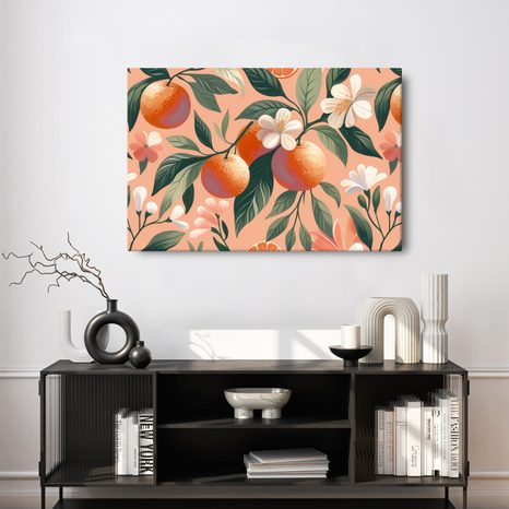 WANDBILD ORANGENBAUMGARTEN - BILDER BÄUME UND LAUB - BILDER