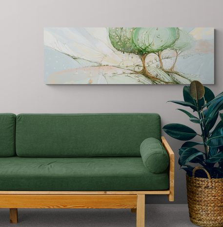 QUADRO SU TELA – ALBERI PASTELLO DA FIABA - QUADRI ALBERI DELLA VITA - STAMPE E QUADRI