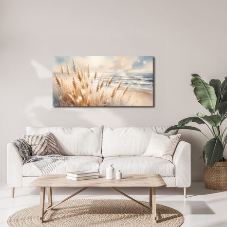 WANDBILD PAMPASGRAS AM MEER - BILDER MEER UND STRAND - BILDER