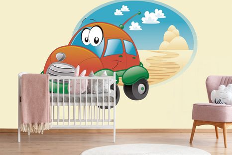 TAPETE AUTO AUF DER REISE - KINDERTAPETEN - TAPETEN