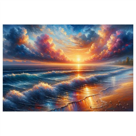 WANDBILD SONNENUNTERGANG ÜBER DEM MEER - BILDER - 🔥 TOTALAUSVERKAUF